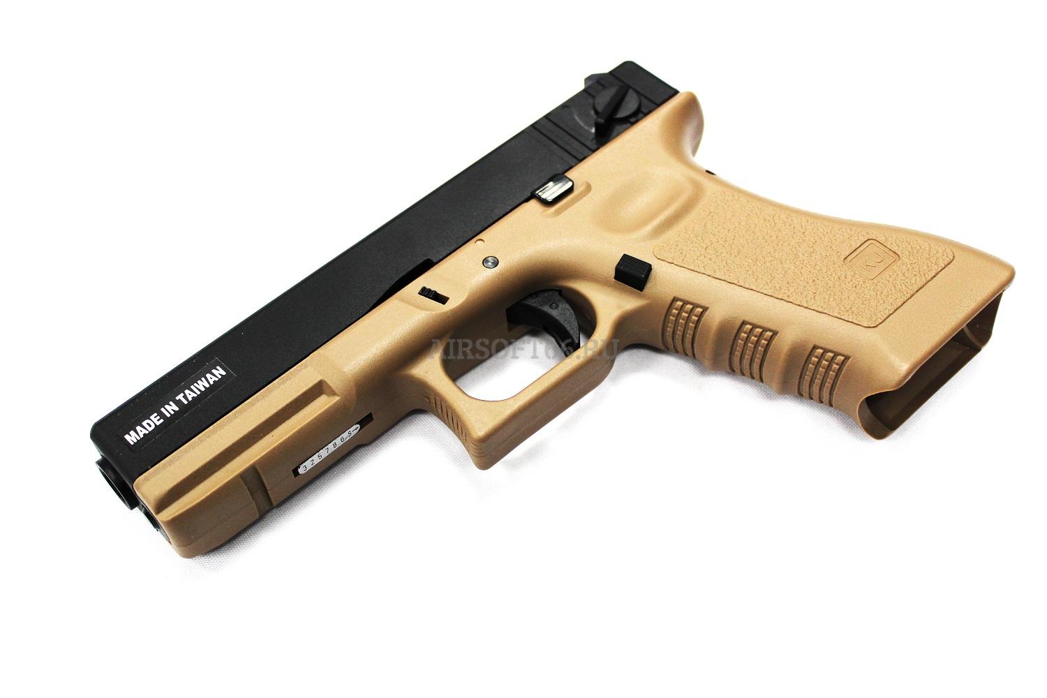 Страйкбольный пистолет KJW GLOCK G18 GBB Tan | цена, характеристики ...