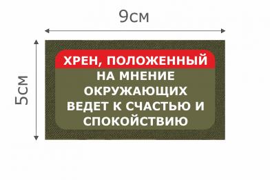 Т004О Патч Мнение окружающих 5х9см Олива фото, описание